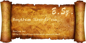 Beythum Szeréna névjegykártya